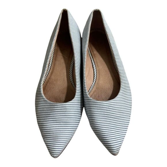 Caslon Luna Pointy Toe Flat,‎ Women's 8.5 Blue And White Stripe - Picture 1 of 5